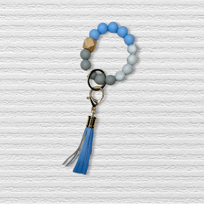 Silicon Beaded Key Ring Bracelet