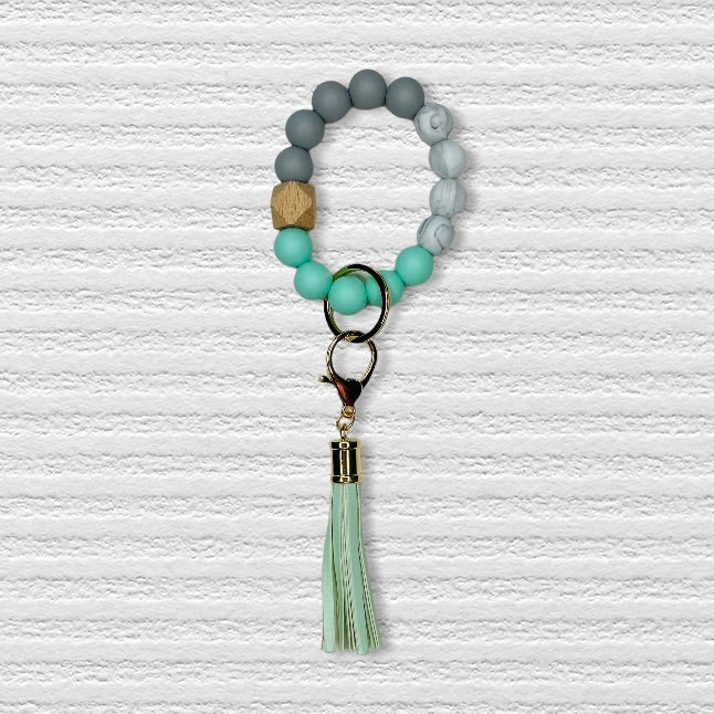 Silicon Beaded Key Ring Bracelet