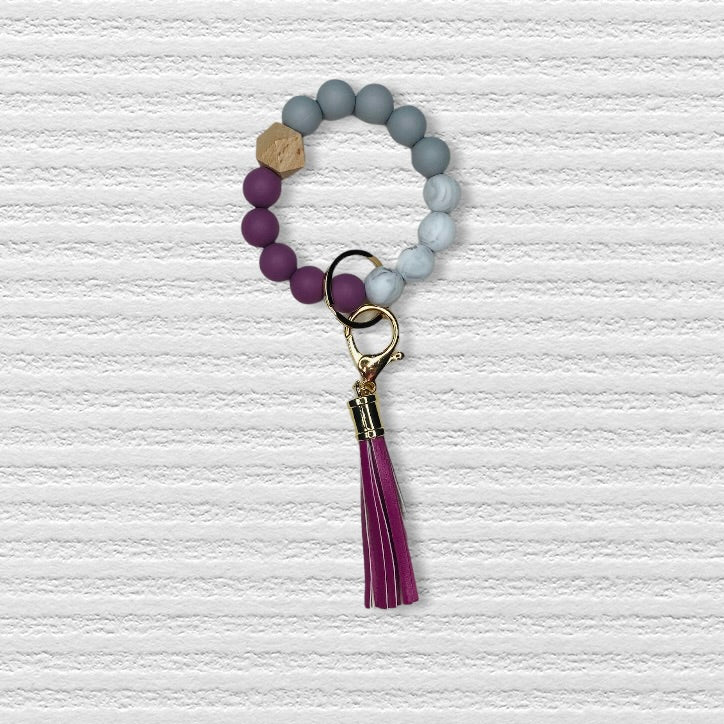 Silicon Beaded Key Ring Bracelet