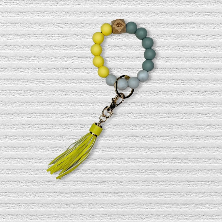 Silicon Beaded Key Ring Bracelet