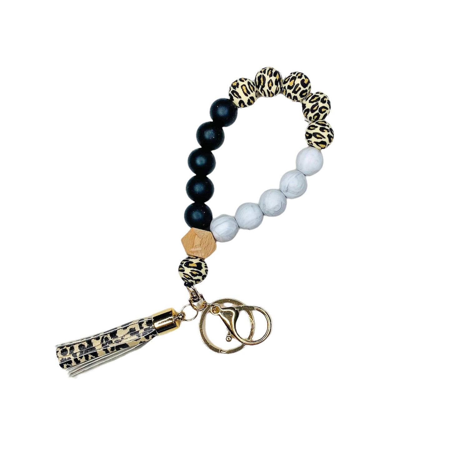 Silicon Beaded Key Ring Bracelet