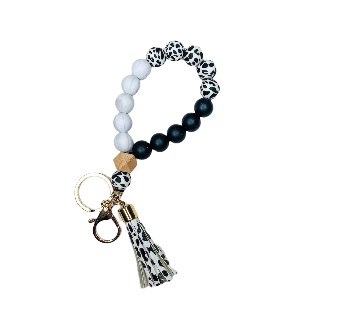 Silicon Beaded Key Ring Bracelet