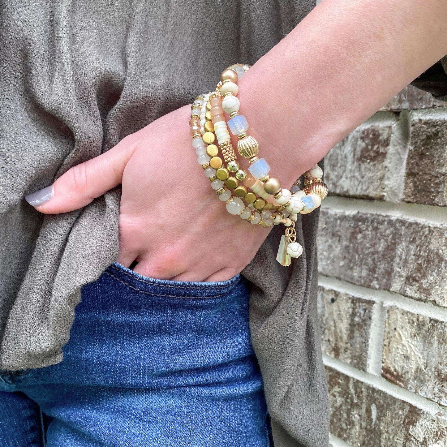 Multi-layer Beaded Statement Bracelet
