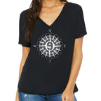 Ninety-Nines Compass Rose V-neck Relaxed Tee