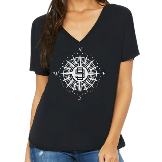 Ninety-Nines Compass Rose V-neck Relaxed Tee