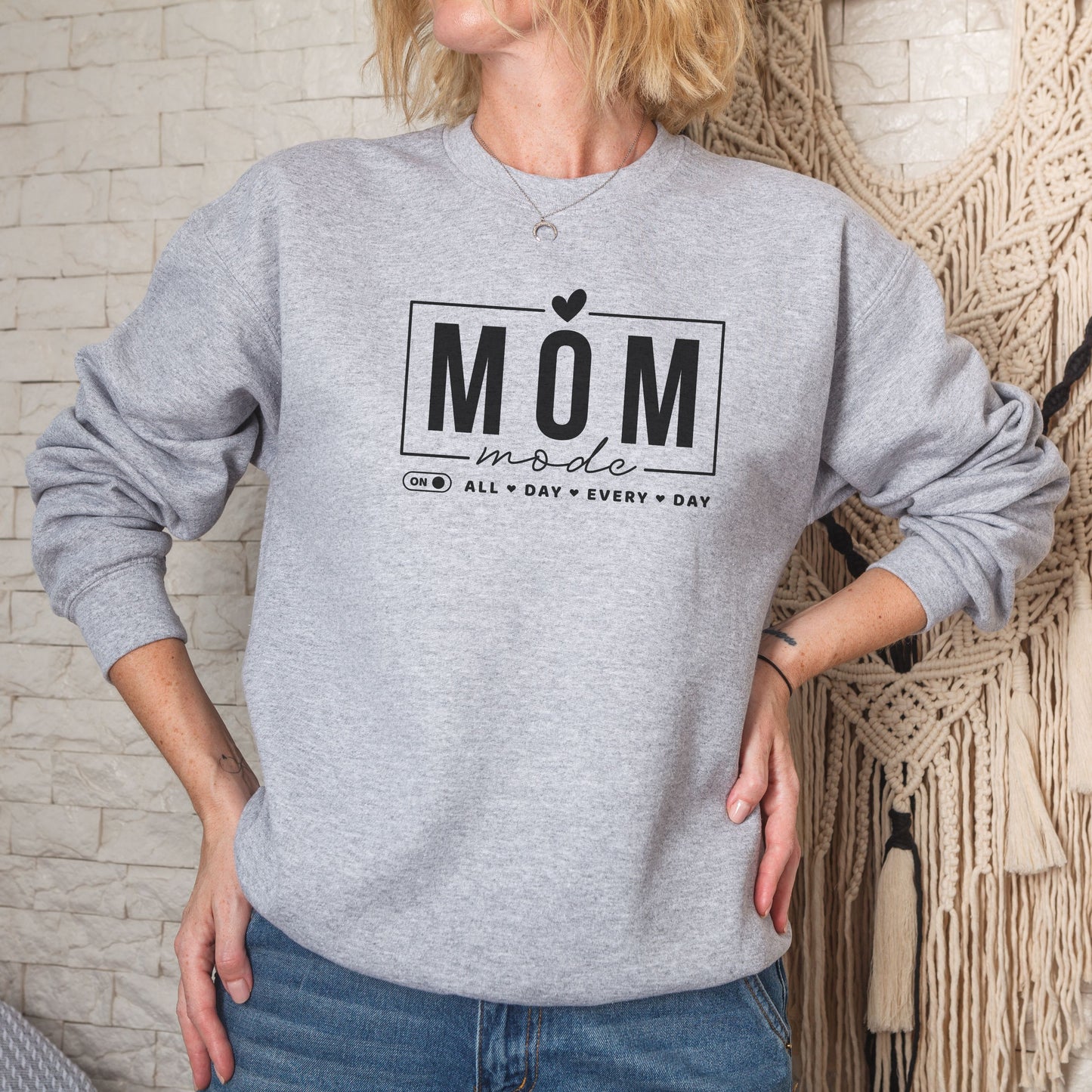 Mom Mode Crewneck Sweatshirt