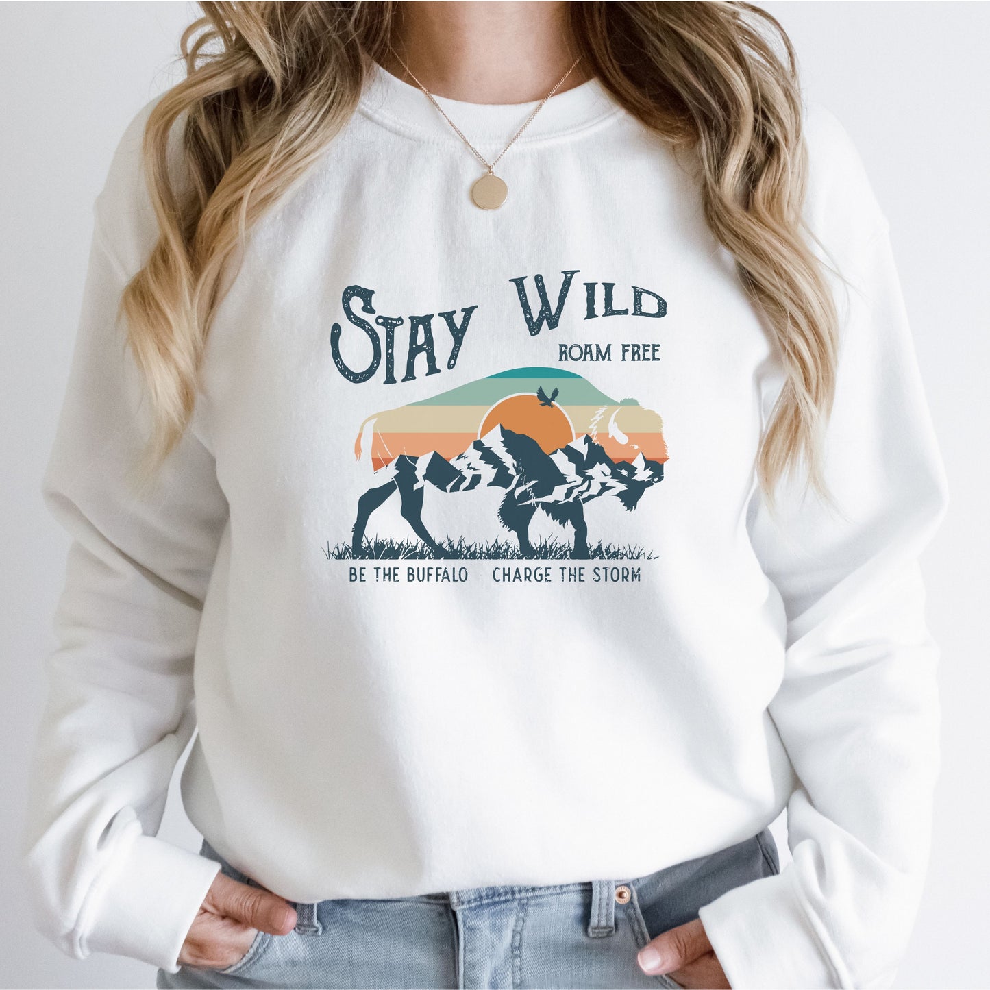 Stay Wild Graphic  CrewneckSweatshirt