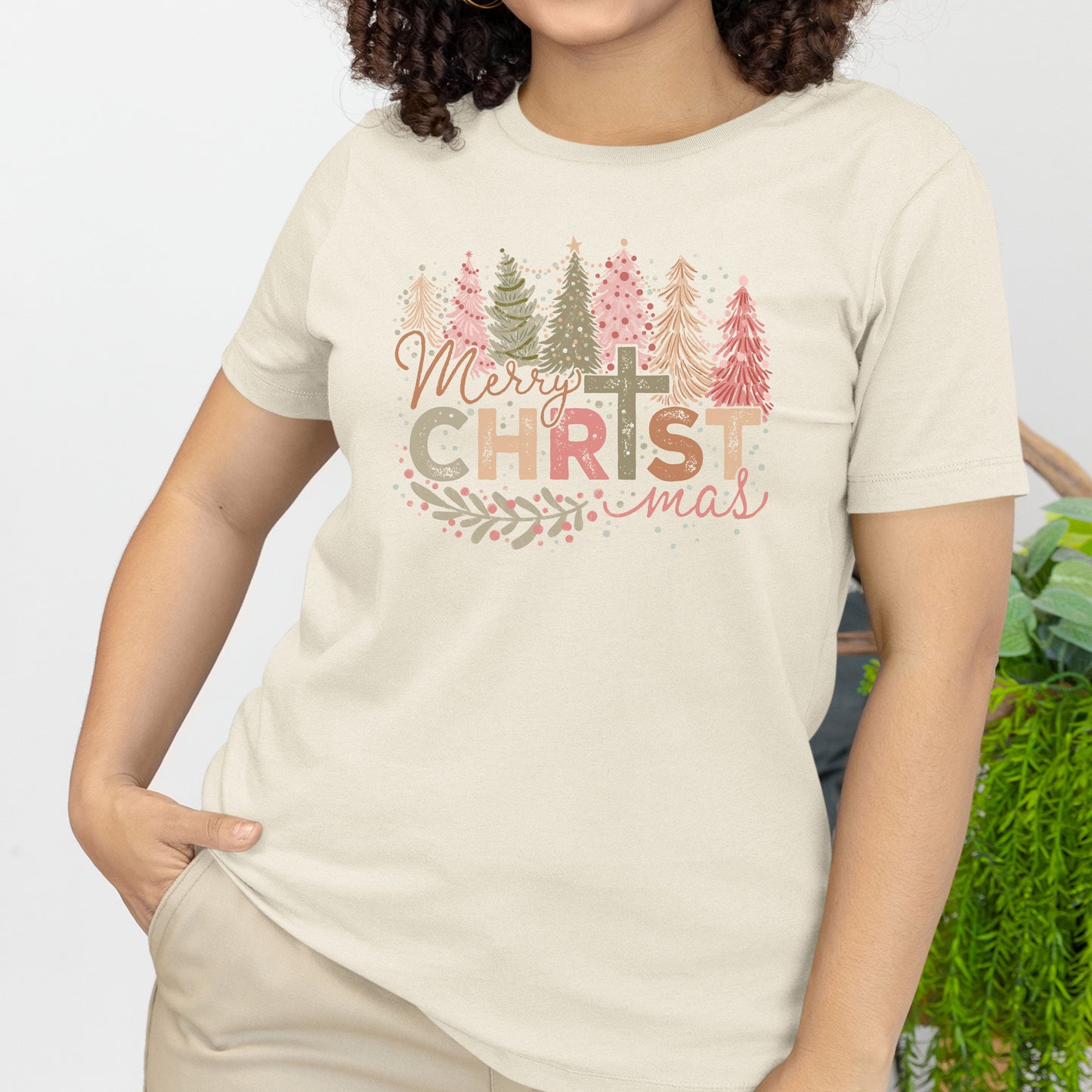 Christian Christmas Shirt Merry Christmas Tee Pink Christmas Tee Tis the Season Shirt