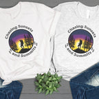 Chasing Sunsets and Summits Shirt Wilderness Tee Adventure Awaits Wanderer Camping Shirt Travel Gift Nature Lover Gift Explore Mountains Tee