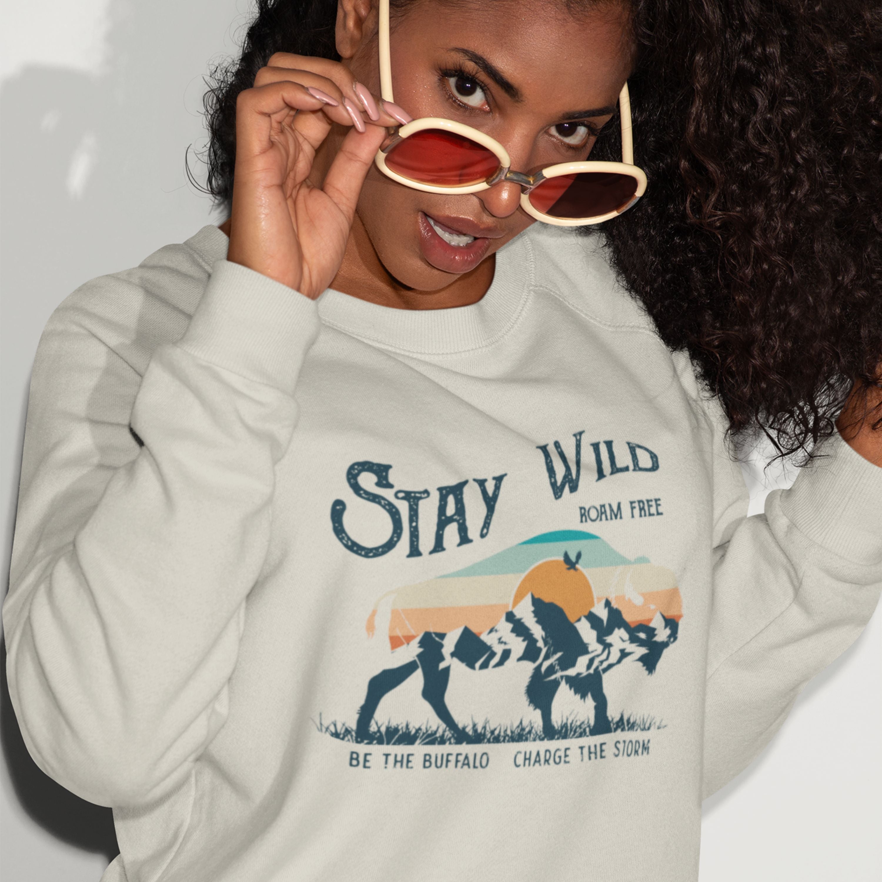 Stay Wild Graphic  CrewneckSweatshirt