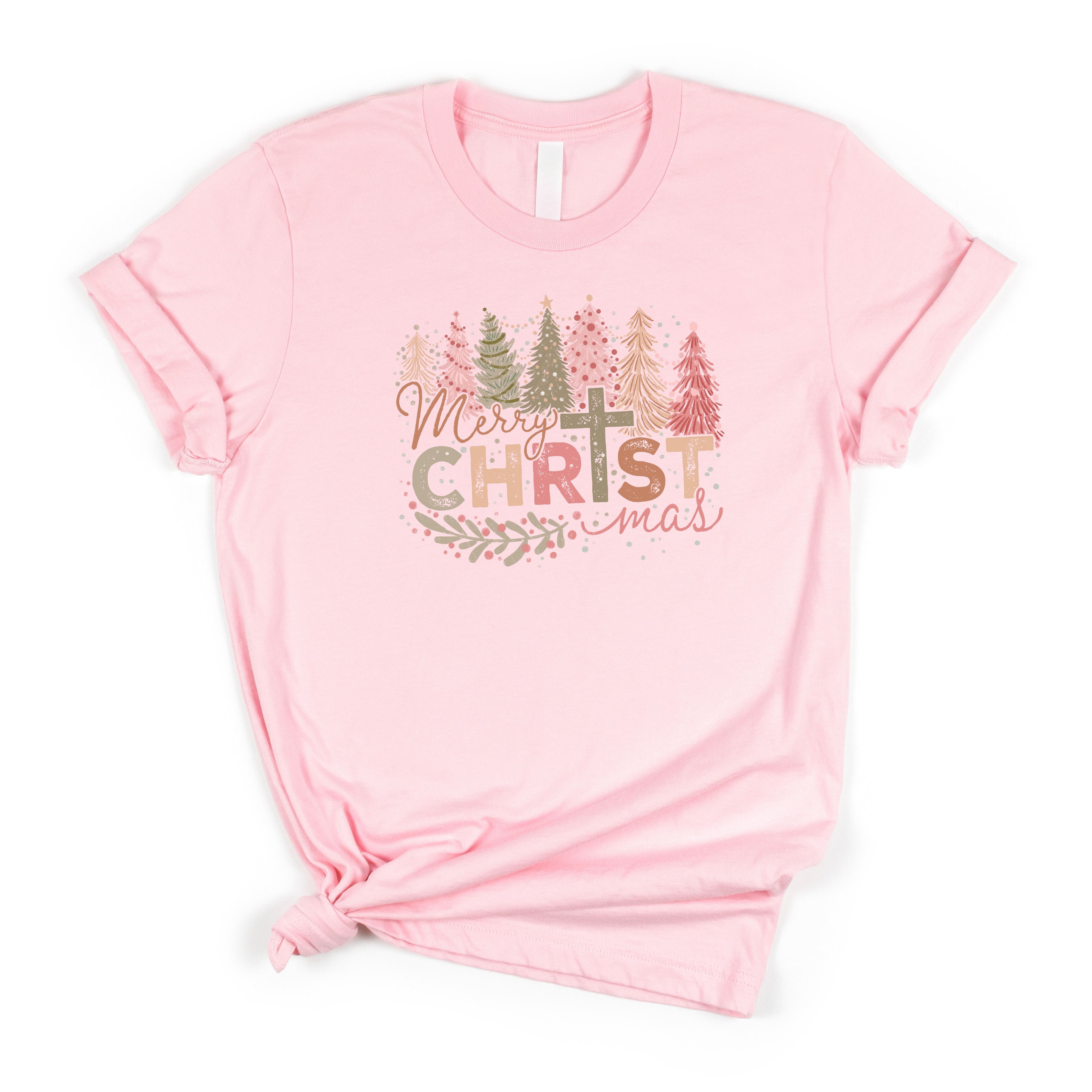 Christian Christmas Shirt Merry Christmas Tee Pink Christmas Tee Tis the Season Shirt