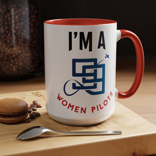 99 Women Pilots 15oz Coffee Mug,Aviation Gifts, Pilot Mug, Gifts for AvGeeks, Travel Lover's Mug