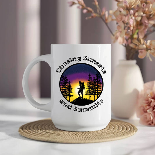 Chasing Sunsets and Summits Mug