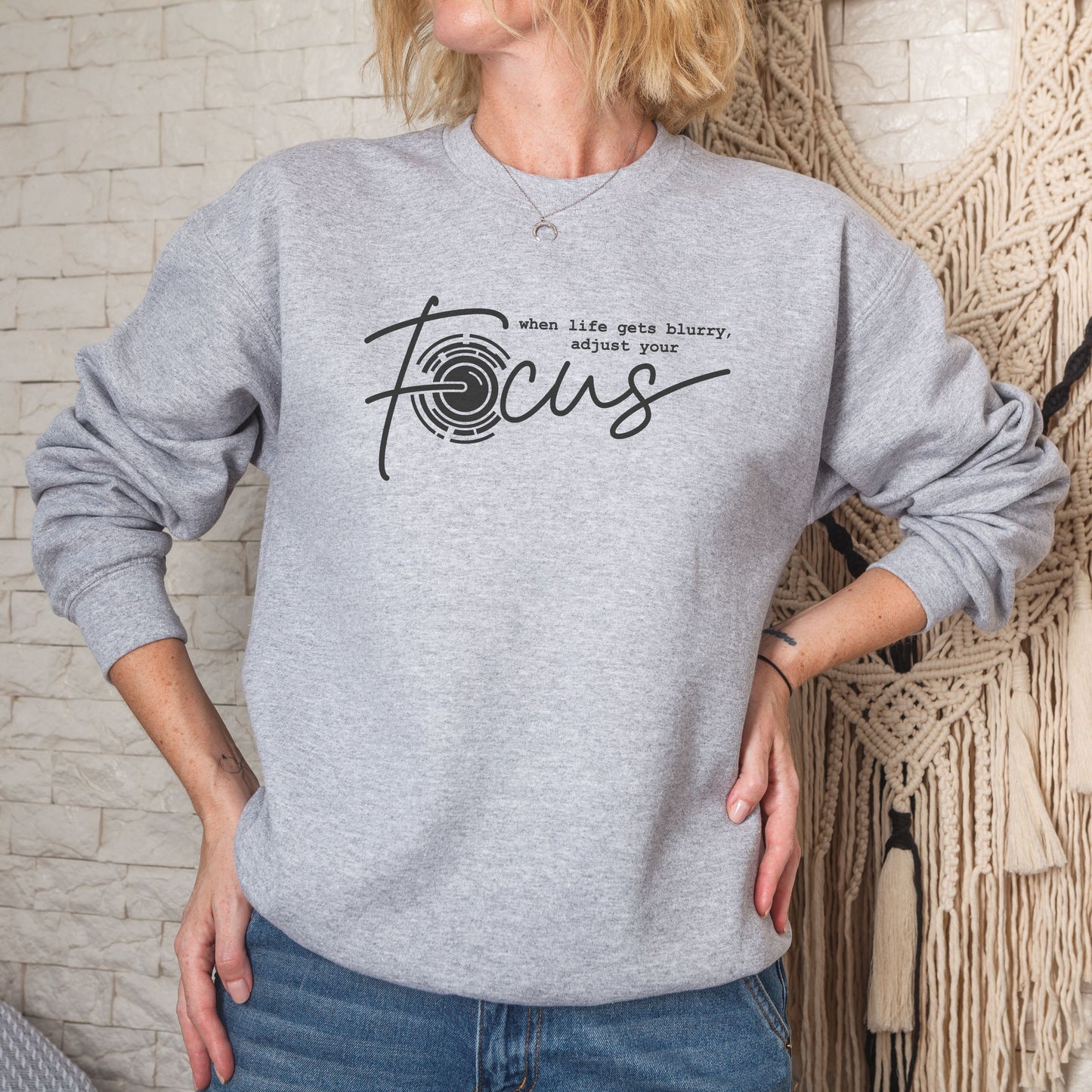 Focus Graphic Crewneck Sweatshirt