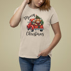 Mooey Christmas Shirt Highland Cow Tee Christmas Cow Shirt Red Truck Shirt Vintage Christmas Shirt