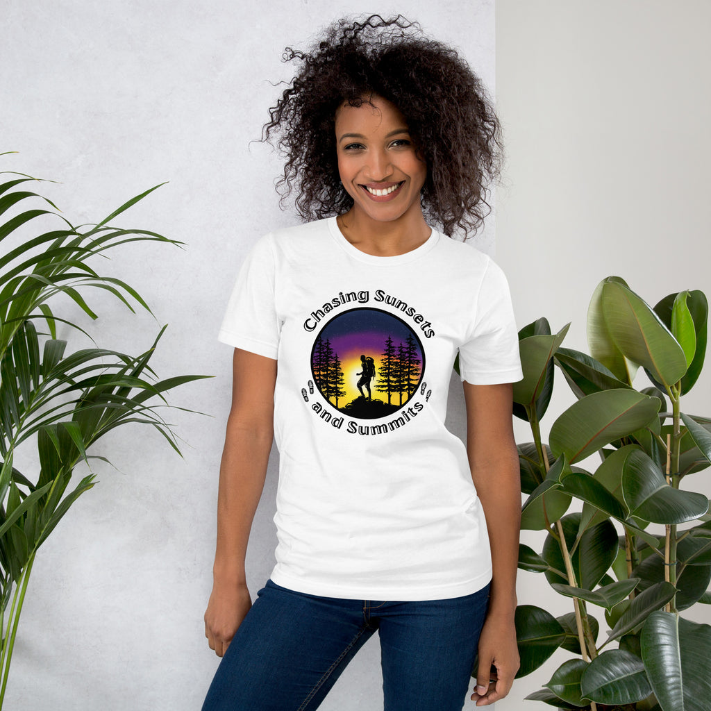 Chasing Sunsets and Summits Shirt Wilderness Tee Adventure Awaits Wanderer Camping Shirt Travel Gift Nature Lover Gift Explore Mountains Tee