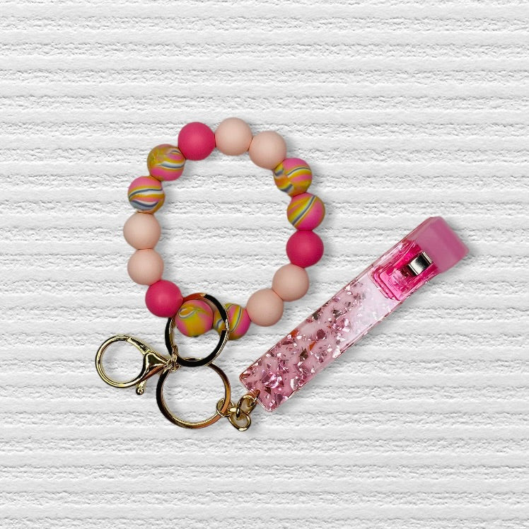 Silicon Beaded  Card Picker Key Ring Bracelet