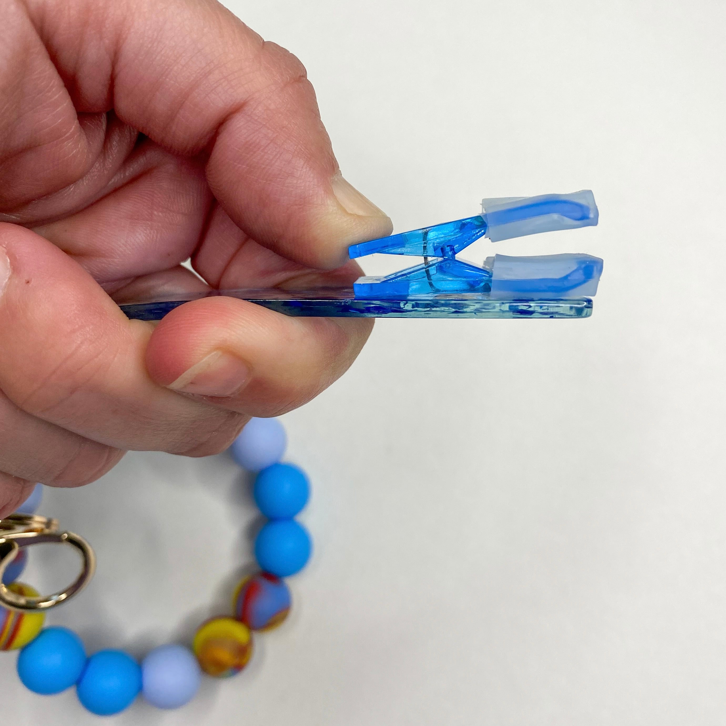 Silicon Beaded  Card Picker Key Ring Bracelet