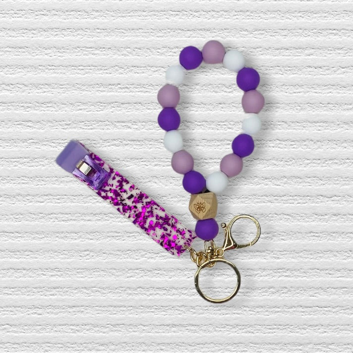 Silicon Beaded  Card Picker Key Ring Bracelet