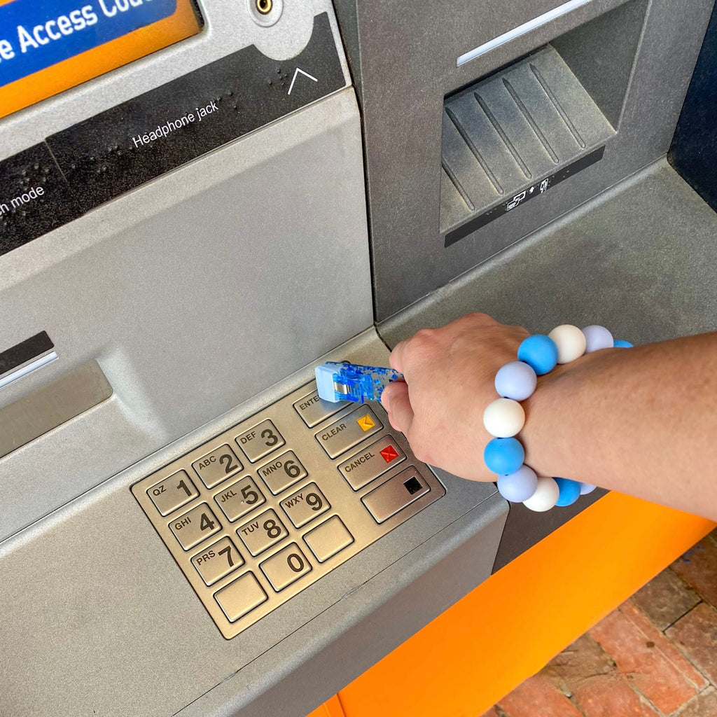Silicon Beaded  Card Picker Key Ring Bracelet