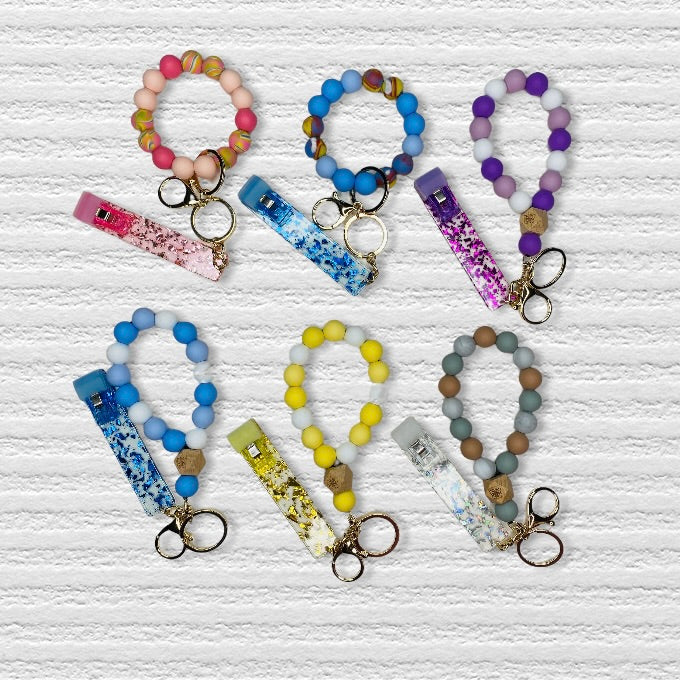 Silicon Beaded  Card Picker Key Ring Bracelet