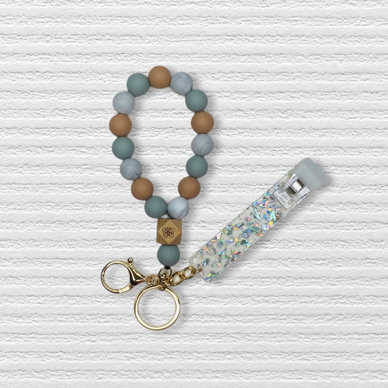 Silicon Beaded  Card Picker Key Ring Bracelet