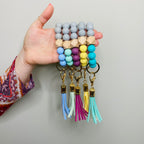 Silicon Beaded Key Ring Bracelet