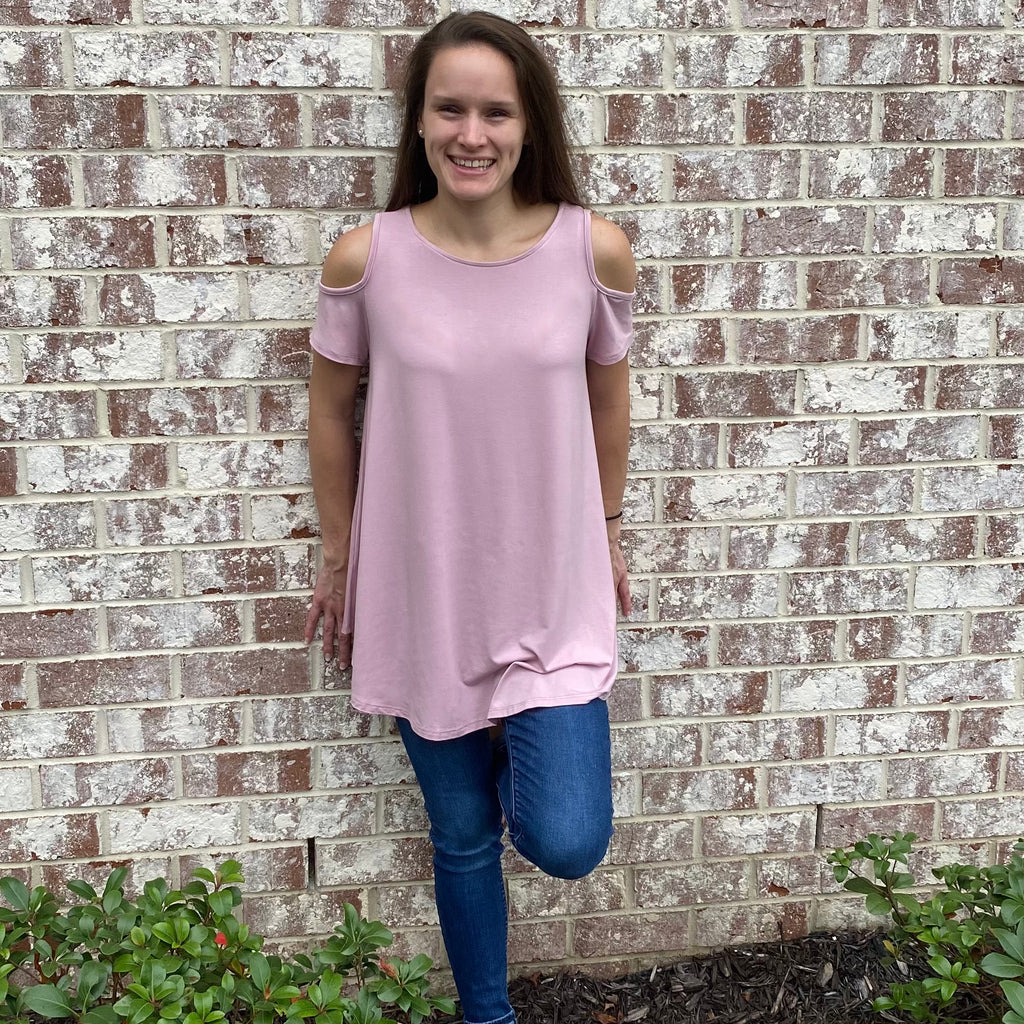 Knit Open Shoulder Top