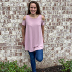 Knit Open Shoulder Top