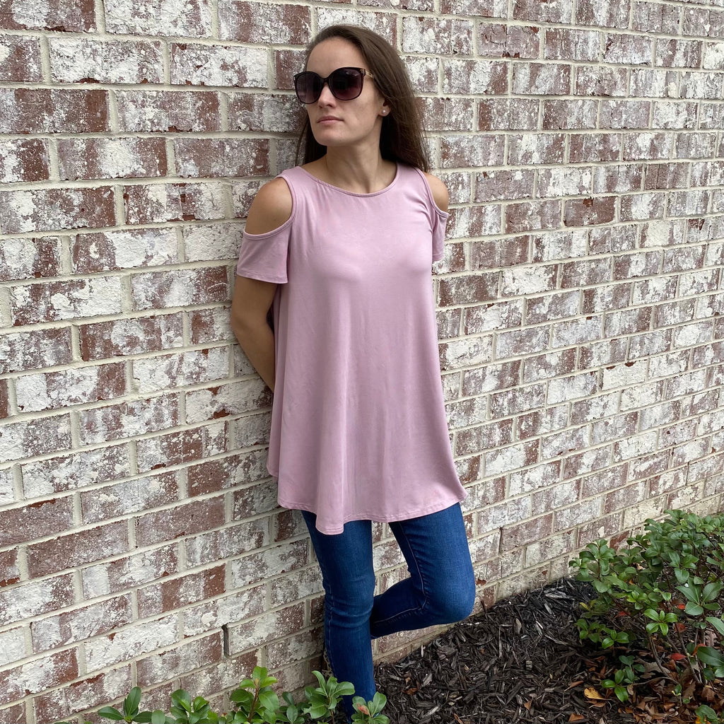 Knit Open Shoulder Top