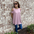Knit Open Shoulder Top