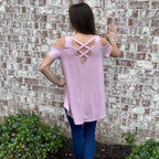 Knit Open Shoulder Top