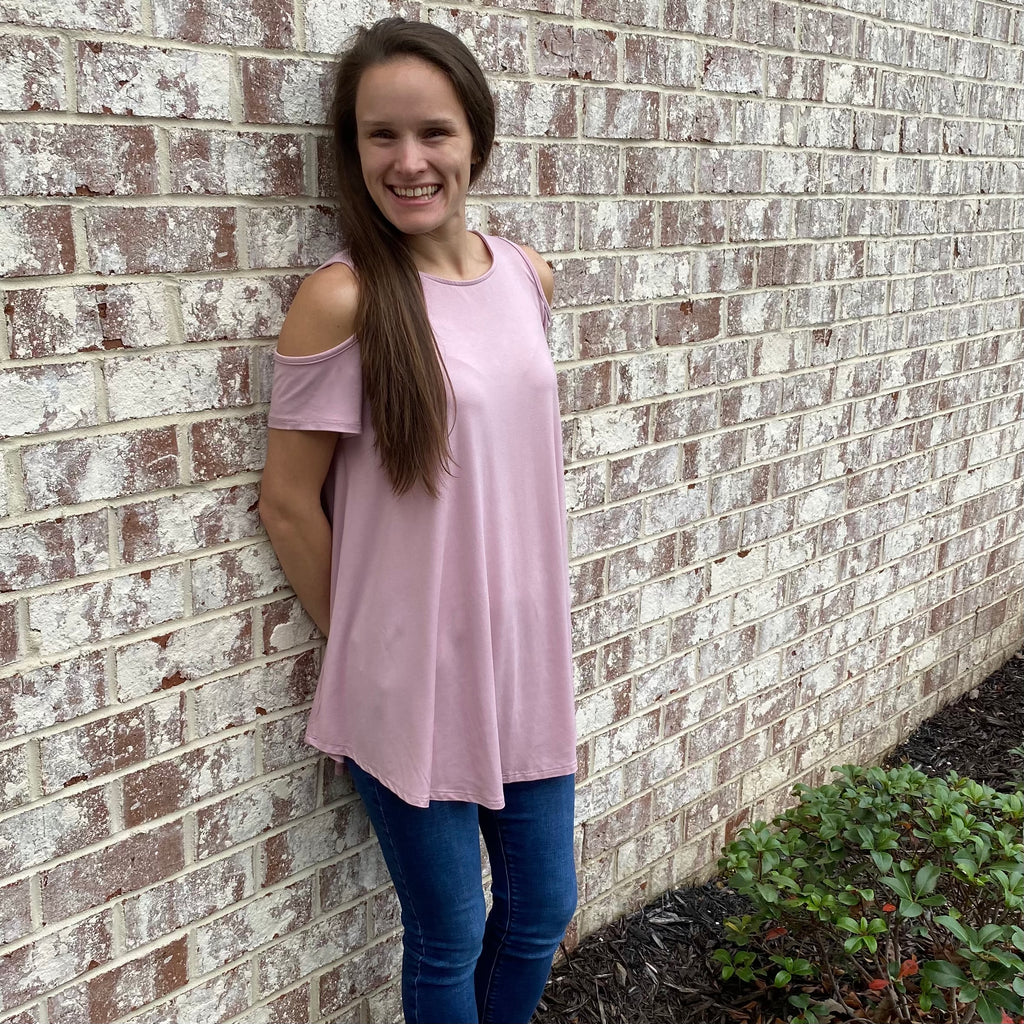 Knit Open Shoulder Top