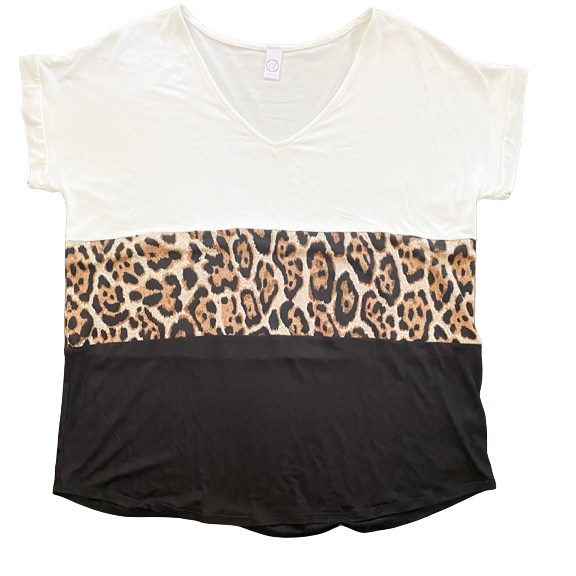 Color Block Animal Top