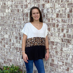 Color Block Animal Top