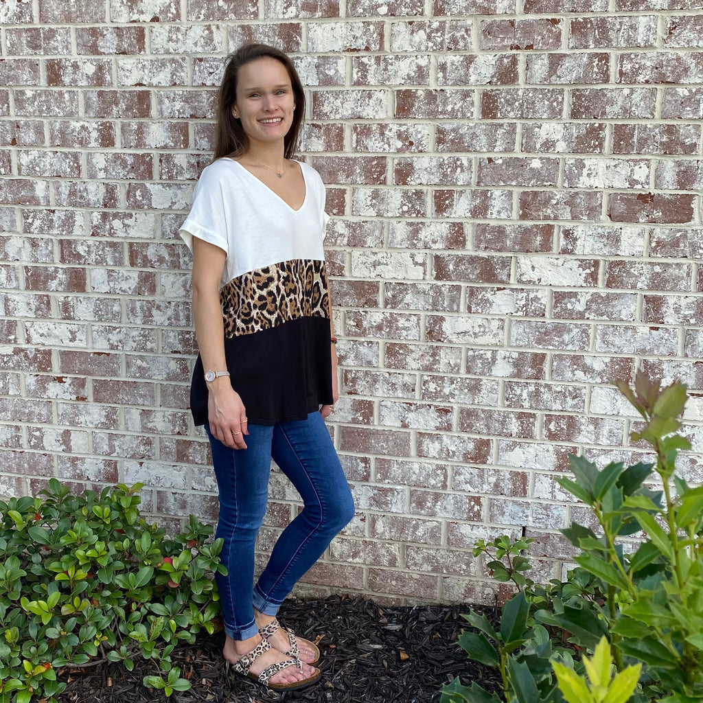 Color Block Animal Top