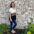 Color Block Animal Top