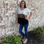 Color Block Animal Top
